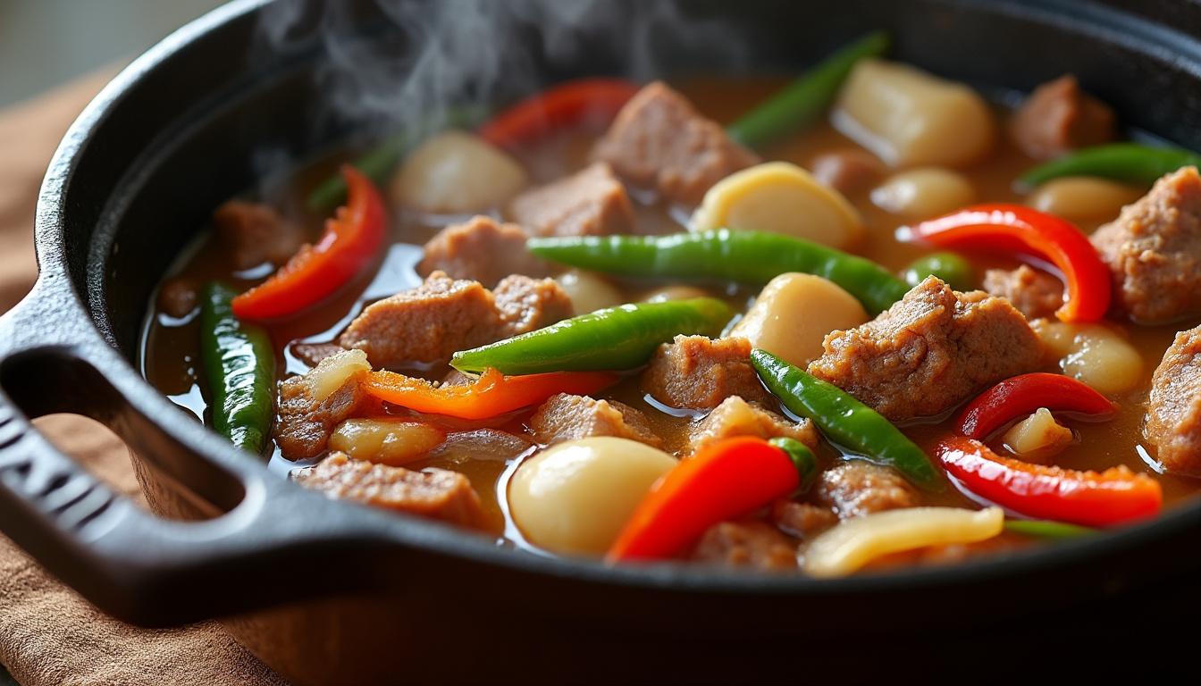 savourez l'axoa de porc, un plat traditionnel épicé du pays basque alliant saveurs authentiques et convivialité. découvrez sa recette et son histoire unique.