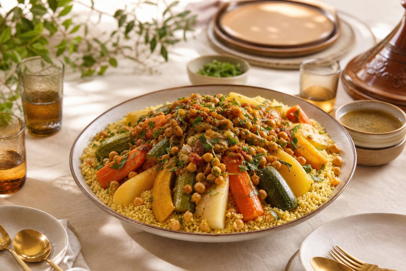 Découvrez l’art du couscous traditionnel préparé au couscoussier — vue détaillée