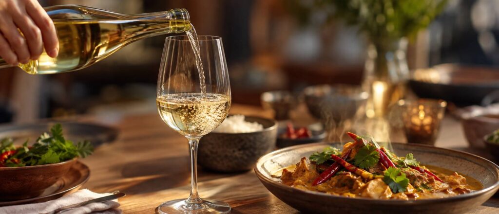 Illustration de détail sur le sujet : Accorder un vin avec un plat épicé sans écraser les saveurs