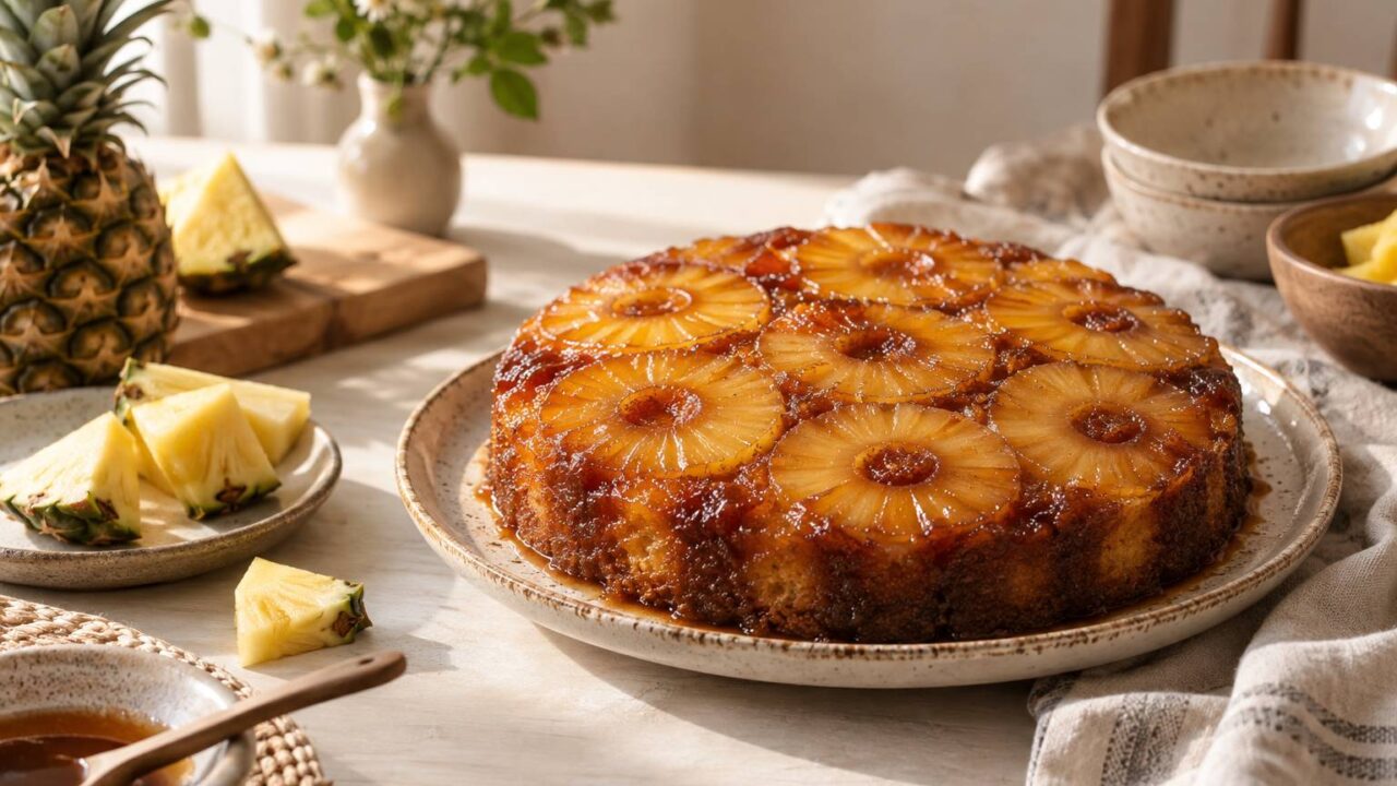 Délice moelleux au cœur d’ananas caramélisé