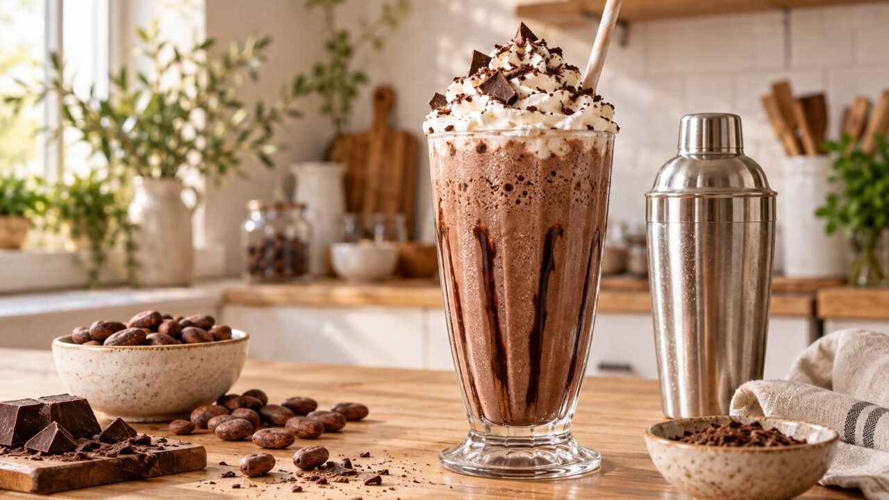 Délice glacé : L’art d’un milkshake au chocolat onctueux